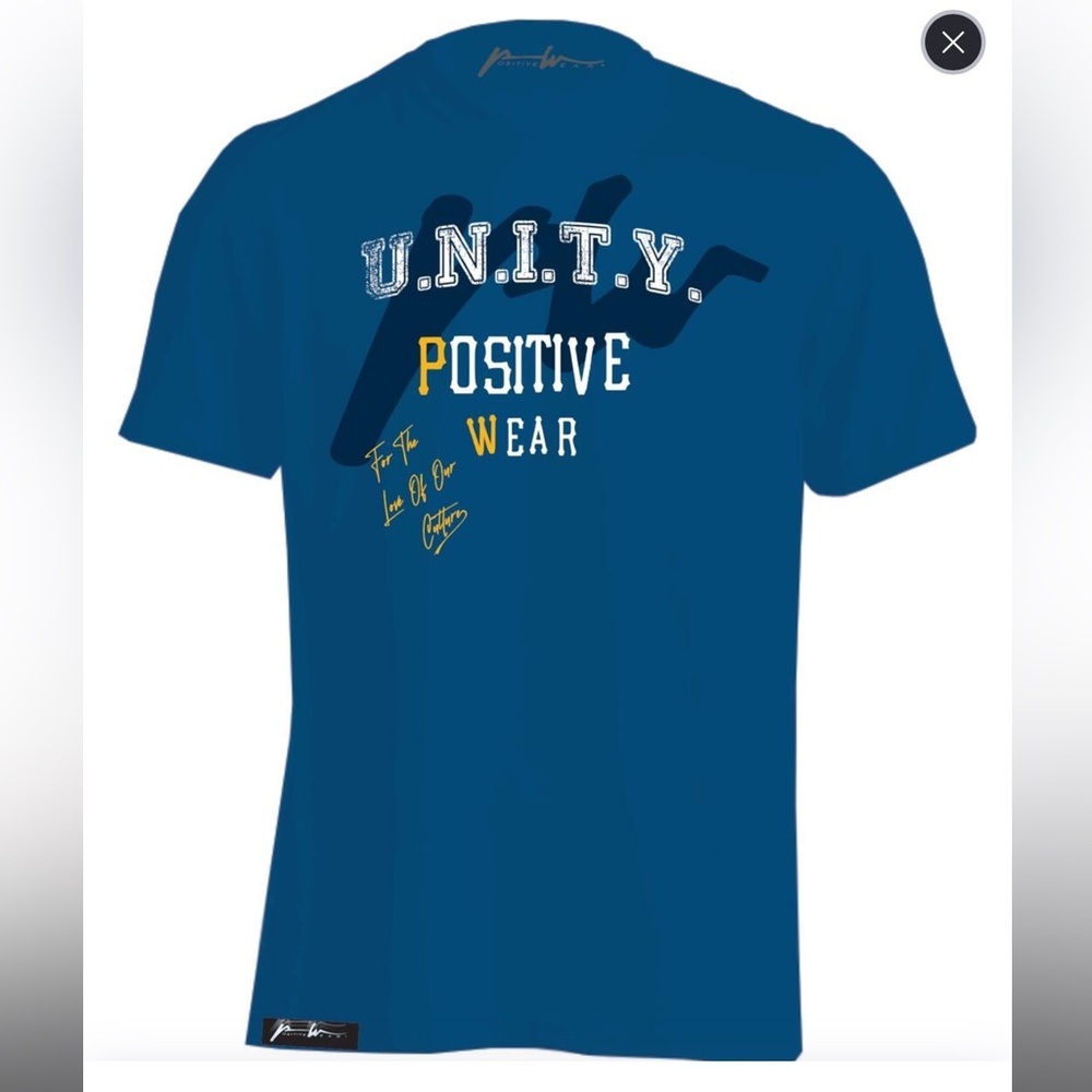 Positive Wear Mens Blue Unity T-Shirt Designer
